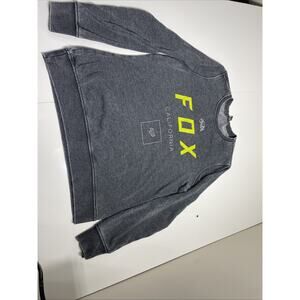 Fox Head Women Sweatshirt Dark Gray California Bear Logo Graphic Pullover Size L